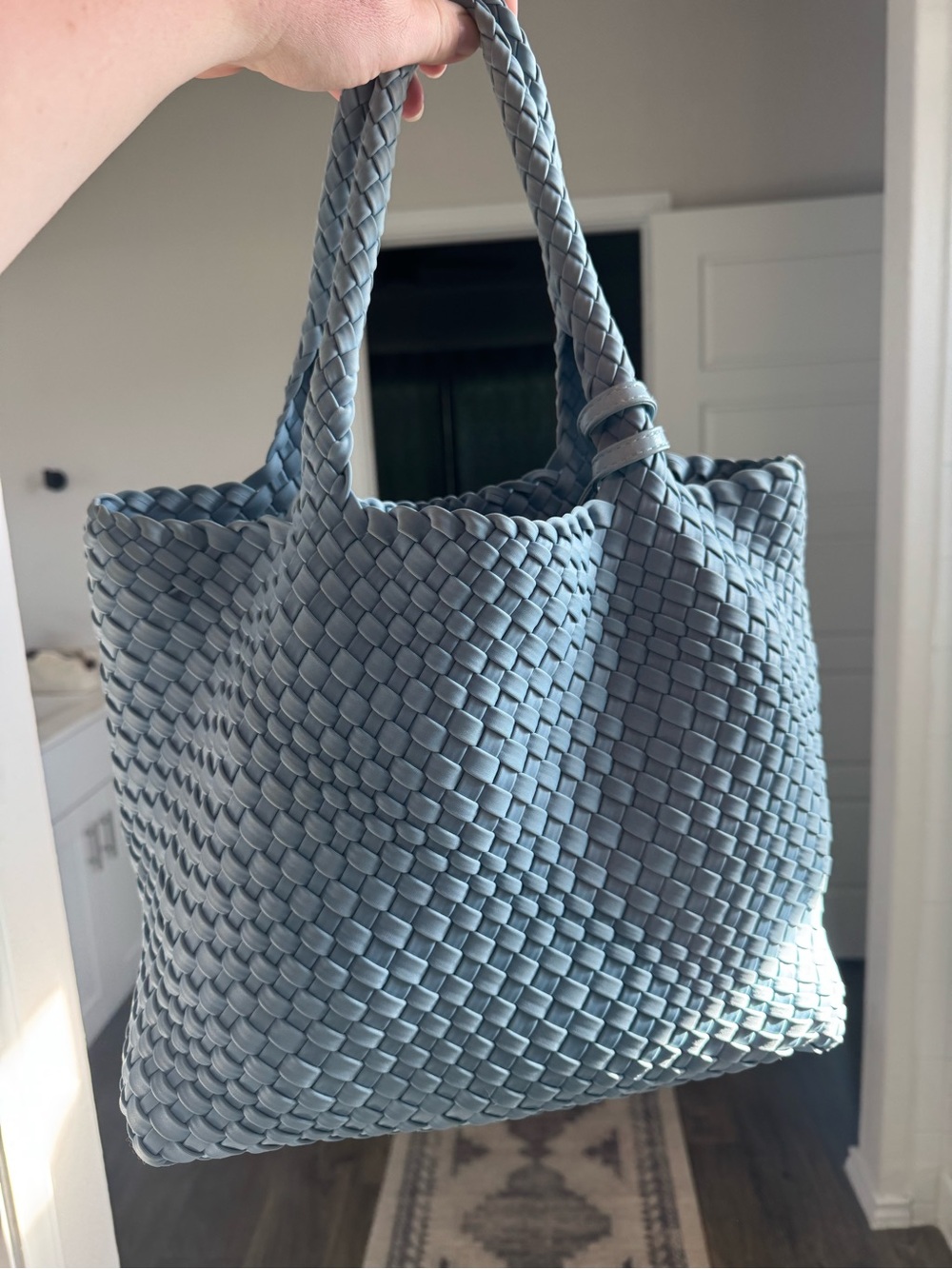 Woven Tote Bag Cornflower Blue